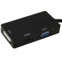 Redukcja / adapter 3w1 Mini DisplayPort (Thunderbolt) na HDMI / VGA / DVI dla MacBook - czarna
