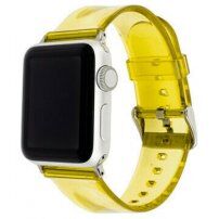 Przezroczysty silikonowy pasek dla Apple Watch Ultra 49 mm / 45 mm / 44 mm / 42 mm - żółte
