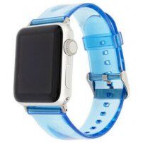 Przezroczysty silikonowy pasek dla Apple Watch Ultra 49 mm / 45 mm / 44 mm / 42 mm - niebieskie