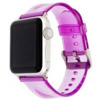 Przezroczysty silikonowy pasek dla Apple Watch Ultra 49 mm / 45 mm / 44 mm / 42 mm - fioletowy