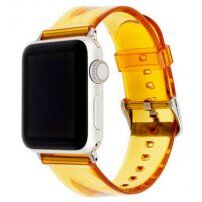 Przezroczysty silikonowy pasek dla Apple Watch Ultra 49 mm / 45 mm / 44 mm / 42 mm - pomarańczowe