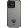 Pokrowiec Guess Saffiano Triangle dla iPhone 13 Pro - srebrny