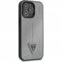 Pokrowiec Guess Saffiano Triangle dla iPhone 13 Pro - srebrny