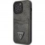 Guess 4G Saffiano Podwójne etui na karty z kieszenią na karty dla iPhone 13 Pro Max - szary