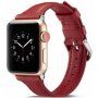 Stylowy pasek ze skóry do Apple Watch Ultra 49mm / 46mm / 45mm / 44mm / 42mm - czerwony