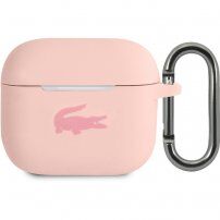 Lacoste Glossy Printing Logo silikonowe etui dla AirPods 3 - różowy
