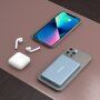 Magnetyczny bezprzewodowy powerbank CubeNest S1B0 z portem USB-C - 5 000 mAh - niebieska