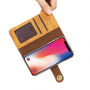 2w1 stylowy zdejmowany pokrowiec flip dla Apple iPhone XS / iPhone X - jasnobrązowy