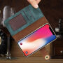 2w1 stylowy zdejmowany pokrowiec flip dla Apple iPhone XS / iPhone X - zielony