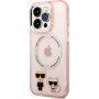 Karl Lagerfeld Karl and Choupette kryt z MagSafe dla iPhone 14 Pro Max - różowy
