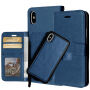 2w1 zdejmowany pokrowiec ochronny flip dla Apple iPhone XS / iPhone X - ciemnoniebieski