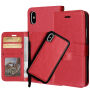 2w1 zdejmowany pokrowiec ochronny flip dla Apple iPhone XS / iPhone X - czerwony