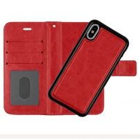 2w1 zdejmowany pokrowiec ochronny flip dla Apple iPhone XS / iPhone X - czerwony