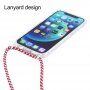 Przezroczysty pokrowiec ze sznurkiem dla iPhone 13 Pro - biało-złote