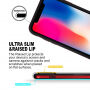 GOOSPERY etui przezroczyste z kolorową ramką dla Apple iPhone XS / iPhone X - czarno-czerwone