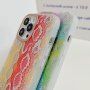 Pokrywa z wzorem skóry węża dla iPhone 13 Pro Max - niebiesko-różowy