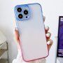 Przezroczysty pokrowiec z dwukolorową ramką dla iPhone 11 Pro Max - niebiesko-różowy