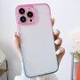Przezroczysty pokrowiec z dwukolorową ramką dla iPhone 11 Pro Max - różowo-niebieski