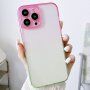 Przezroczysty pokrowiec z dwukolorową ramką dla iPhone 11 Pro Max - różowozielony