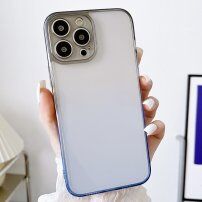 Przezroczysty pokrowiec z dwukolorową ramką dla iPhone 11 Pro Max - szaro-niebieski