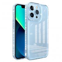 Przezroczysty pokrowiec z efektem diamentu dla iPhone 12 - niebieskie
