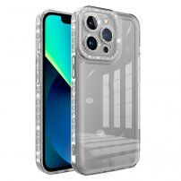 Przezroczysty pokrowiec z efektem diamentu dla iPhone 12 Pro Max - szary
