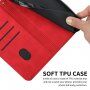 Skórzane etui z klapką i wzorem dla iPhone 13 Pro Max - czerwony