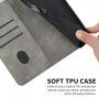 Skórzane etui z klapką i wzorem dla iPhone 7 Plus / 8 Plus - szare