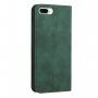 Skórzane etui z klapką i wzorem dla iPhone 7 Plus / 8 Plus - ciemnozielony