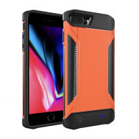 Trwałe opakowanie ochronne z zewnętrzną baterią 4000mAh dla iPhone 6 Plus / 6S Plus / 7 Plus / 8 Plus - pomarańczowe