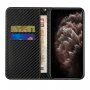 Etui z klapką z wzorem włókna węglowego dla iPhone 14 Plus - czarne