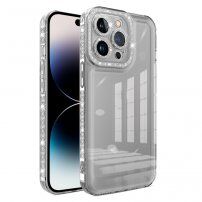 Przezroczysty pokrowiec z efektem diamentu dla iPhone 14 Pro - szary