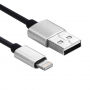 Rozciągliwy kabel do ładowania i synchronizacji dla iPhone / iPad / iPod - 30-100cm - czarny