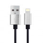 Rozciągliwy kabel do ładowania i synchronizacji dla iPhone / iPad / iPod - 30-100cm - czarny