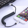 Rozciągliwy kabel do ładowania i synchronizacji dla iPhone / iPad / iPod - 30-100cm - czarny