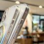 Przezroczysty pokrowiec z wzorem w kolorze wody i MagSafe dla iPhone 12 Pro Max - czerwony