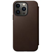 Nomad Skórzane etui Folio z klapką i MagSafe dla iPhone 14 Pro - brązowy
