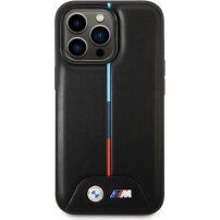 Osłona BMW M Tricolor Stripe dla iPhone 14 Pro Max - czarny