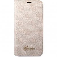 Guess 4G Metal Camera Outline Flip Case dla iPhone 14 Pro - różowe