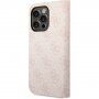 Guess 4G Metal Camera Outline Flip Case dla iPhone 14 Pro - różowe