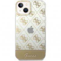 Pokrowiec Guess Peony Glitter Script Logo dla iPhone 14 - złote