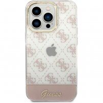 Pokrowiec Guess Peony Glitter Script Logo dla iPhone 14 Pro Max - różowy