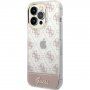 Pokrowiec Guess Peony Glitter Script Logo dla iPhone 14 Pro Max - różowy