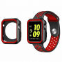 Pokrowiec ochronny silikonowy dla Apple Watch 38mm - czarnoczerwony