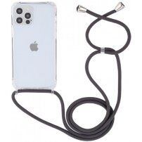 Przezroczysty pokrowiec ze sznurkiem dla iPhone 12 Pro Max - szary