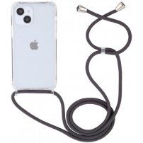 Przezroczysty pokrowiec ze sznurkiem dla iPhone 13 mini - szary