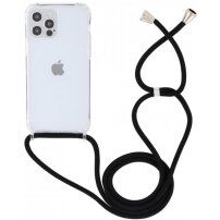 Przezroczysty pokrowiec ze sznurkiem dla iPhone 14 Pro - czarny