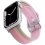 Matowy, półprzezroczysty silikonowy pasek z paskami dla Apple Watch 42mm / 41mm / 40mm / 38mm - różowy