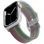 Matowy, półprzezroczysty silikonowy pasek z paskami dla Apple Watch 42mm / 41mm / 40mm / 38mm - czarny