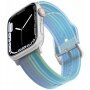 Matowy, półprzezroczysty silikonowy pasek z paskami dla Apple Watch 42mm / 41mm / 40mm / 38mm - niebieskie
